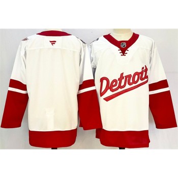 Youth Detroit Red Wings Blank White/Red 2024-25 Stitched Jersey