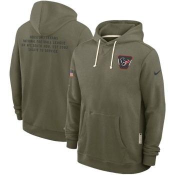 Men's Houston Texans Olive 2025 Salute to Service Pullover Hoodie