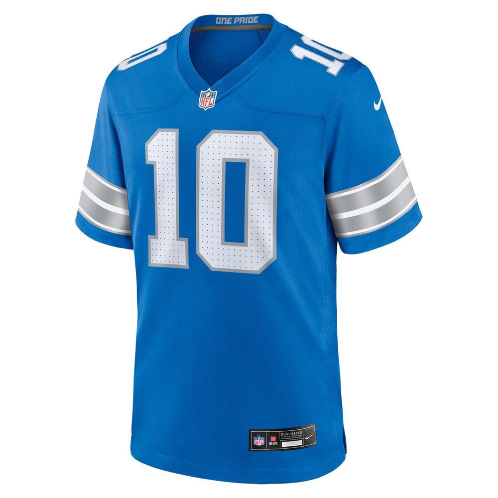 Men's Detroit Lions Tre Quan Smith  Blue Game Jersey Men's Detroit Lions Tre Quan Smith  Blue Game Jersey