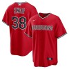 Men's Cleveland Guardians #38 Steven Kwan Nike Red Alternate Replica 2.0 Player Jersey