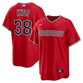 Men's Cleveland Guardians #38 Steven Kwan Nike Red Alternate Replica 2.0 Player Jersey Men's Cleveland Guardians #38 Steven Kwan Nike Red Alternate Replica 2.0 Player Jersey