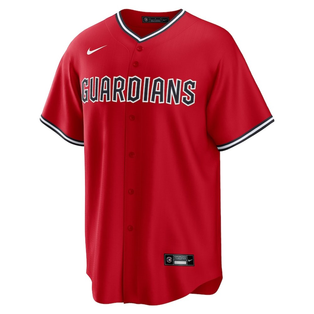 Men's Cleveland Guardians #38 Steven Kwan Nike Red Alternate Replica 2.0 Player Jersey Men's Cleveland Guardians #38 Steven Kwan Nike Red Alternate Replica 2.0 Player Jersey