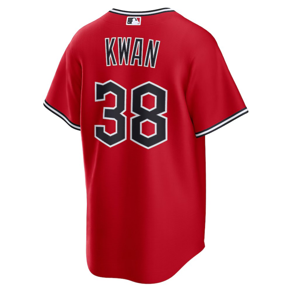 Men's Cleveland Guardians #38 Steven Kwan Nike Red Alternate Replica 2.0 Player Jersey Men's Cleveland Guardians #38 Steven Kwan Nike Red Alternate Replica 2.0 Player Jersey