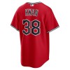 Men's Cleveland Guardians #38 Steven Kwan Nike Red Alternate Replica 2.0 Player Jersey