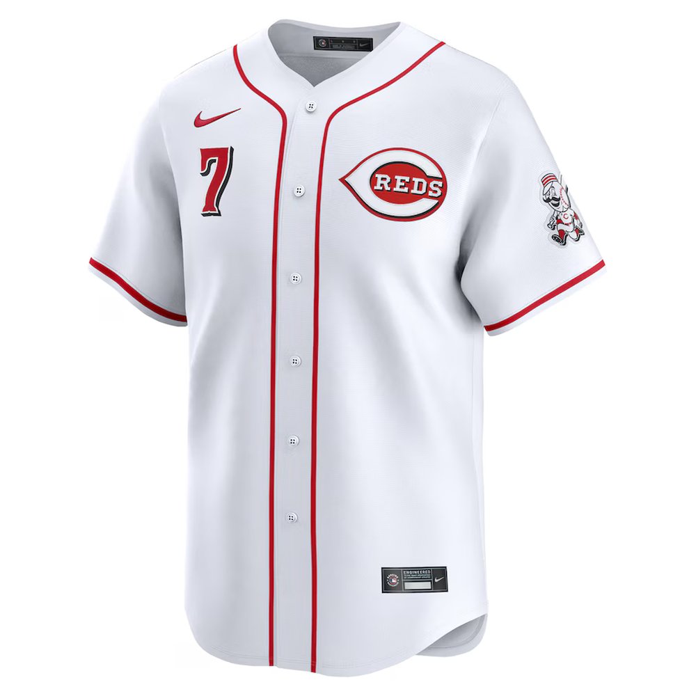 Men's Cincinnati Reds #7 Spencer Steer Nike White Home Limited Player Jersey