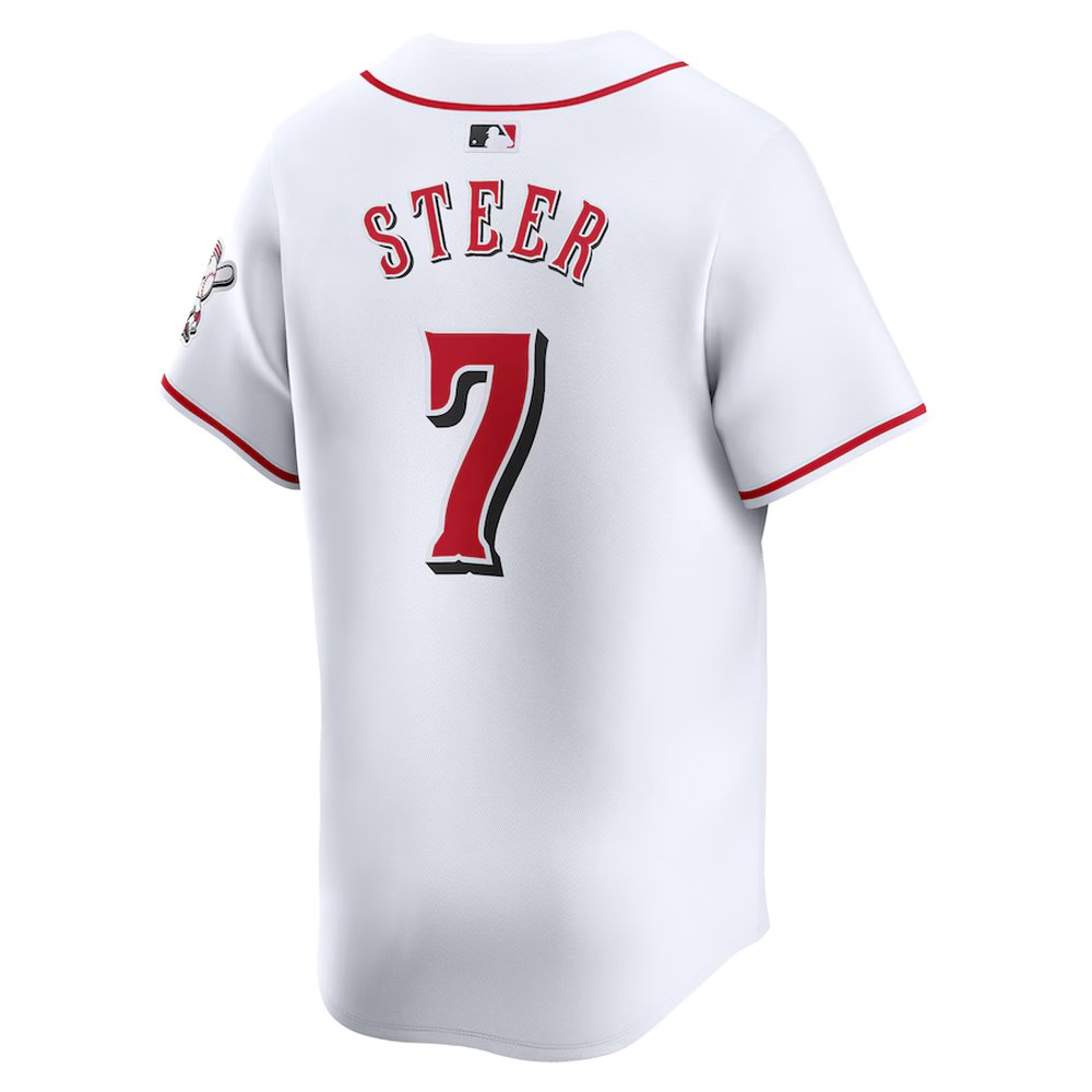 Men's Cincinnati Reds #7 Spencer Steer Nike White Home Limited Player Jersey