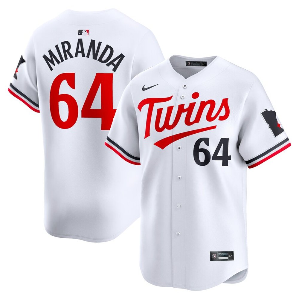Men's Minnesota Twins #64 Jose Miranda White Home Limited Player Jersey