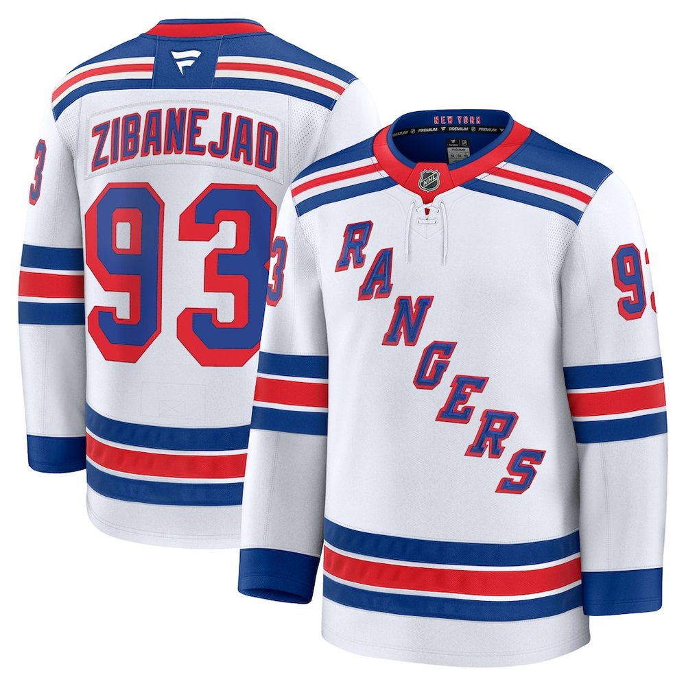Youth New York Rangers #93 Mika Zibanejad White Away Jersey