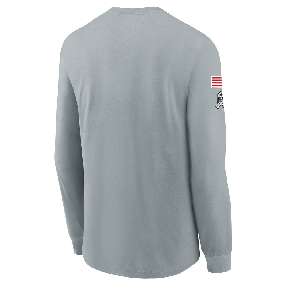 Youth Detroit Lions Gray 2024 Salute To Service Long Sleeve T-Shirt