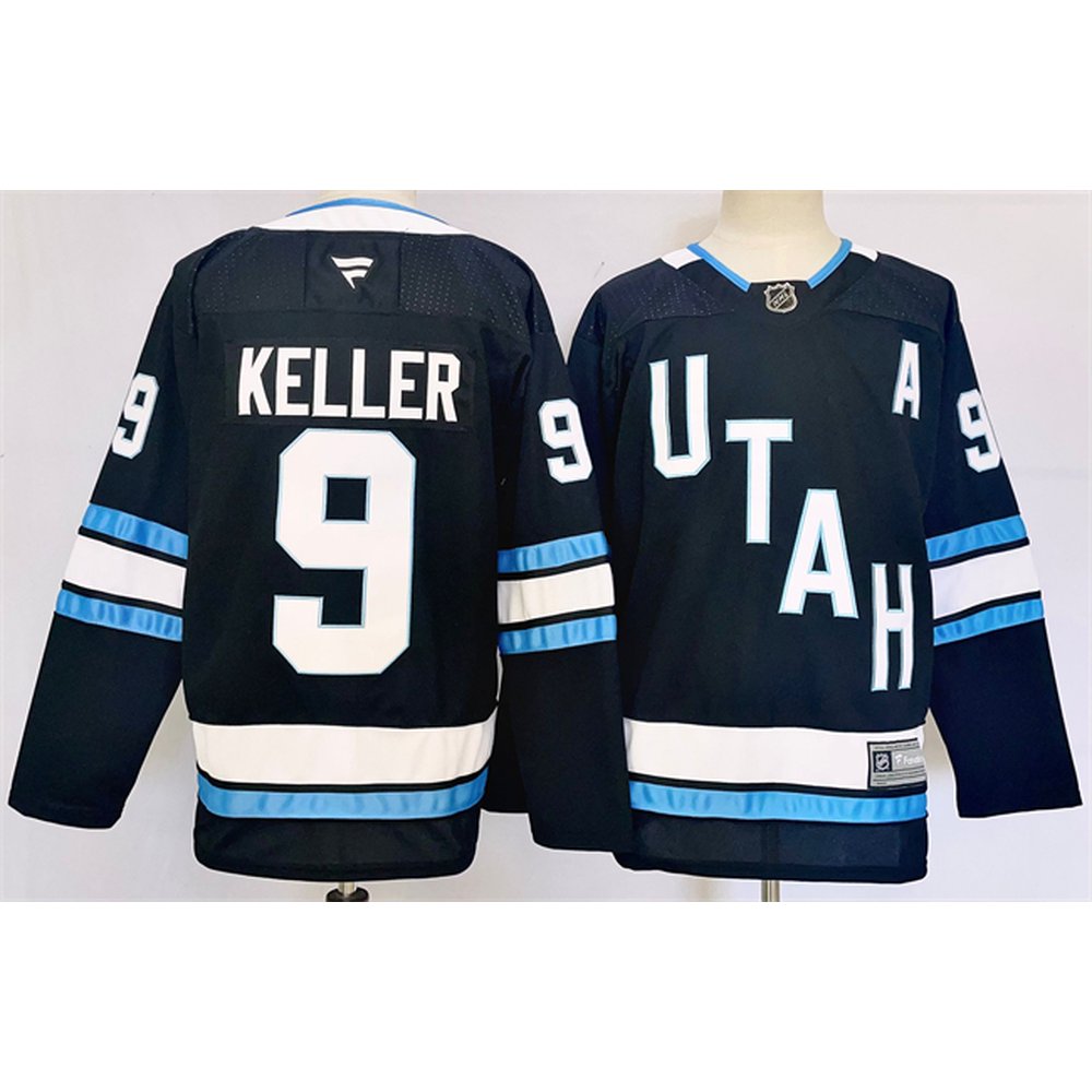 Men's Utah Mammoth #9 Clayton Keller Navy Stitched Premium Jersey