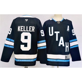 Men's Utah Mammoth #9 Clayton Keller Navy Stitched Premium Jersey