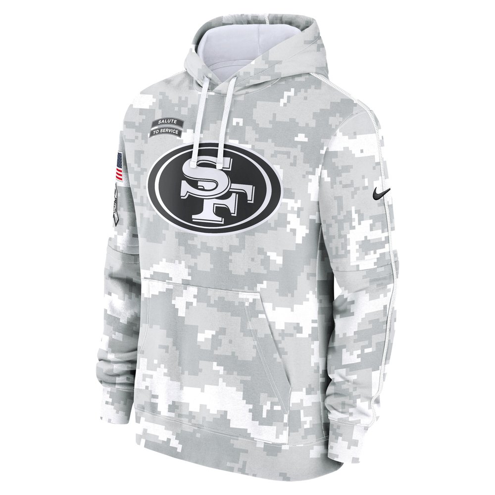 Youth San Francisco 49ers White/Gray 2024 Salute To Service Pullover Hoodie Youth San Francisco 49ers White/Gray 2024 Salute To Service Pullover Hoodie
