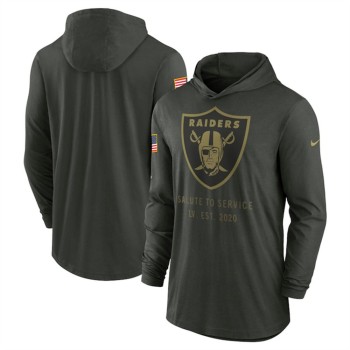 Men's Las Vegas Raiders Forest Green 2025 Salute to Service Sideline Dri-FIT Lightweight Pullover Hoodie Men's Las Vegas Raiders Forest Green 2025 Salute to Service Sideline Dri-FIT Lightweight Pullover Hoodie