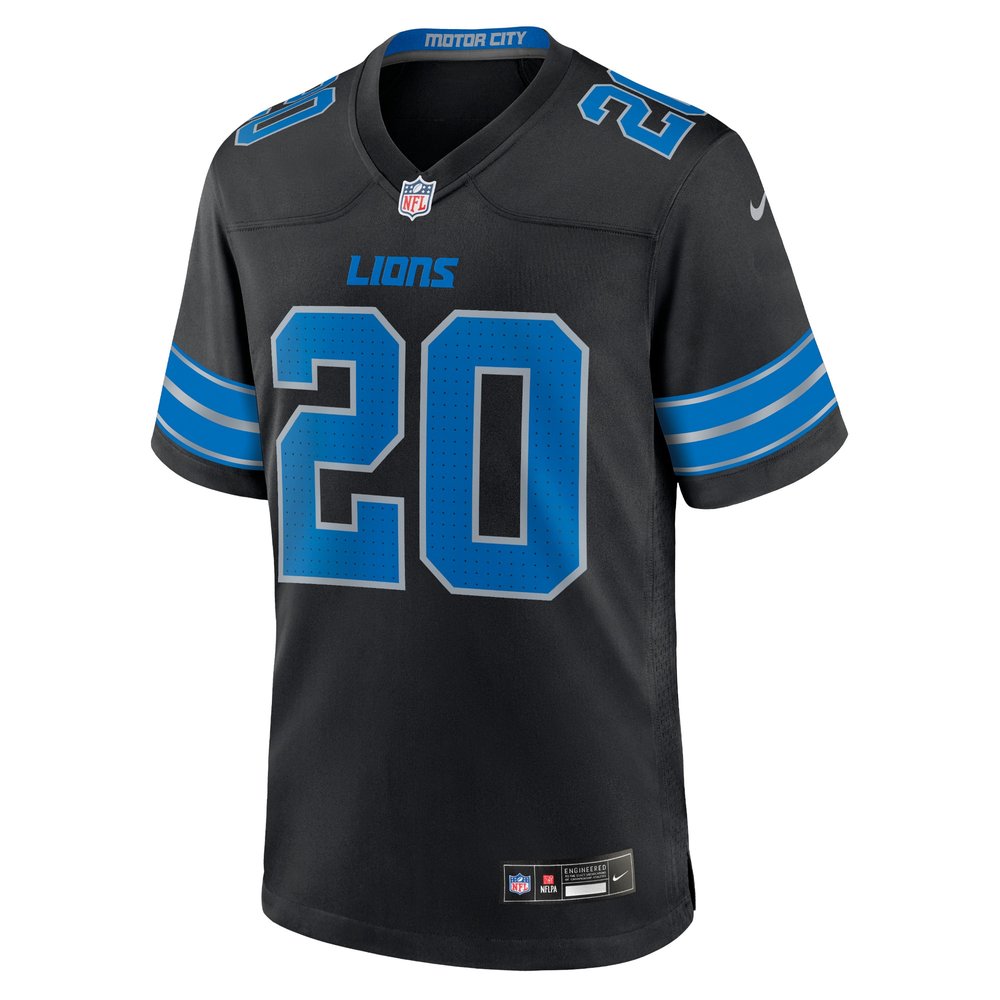 Men's Detroit Lions #20 Barry Sanders Black 2nd Alternate Retired Player Game Jersey Men's Detroit Lions #20 Barry Sanders Black 2nd Alternate Retired Player Game Jersey