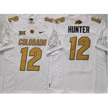 Men's Colorado Buffaloes White #12 Hunter Stitched Jersey Men's Colorado Buffaloes White #12 Hunter Stitched Jersey