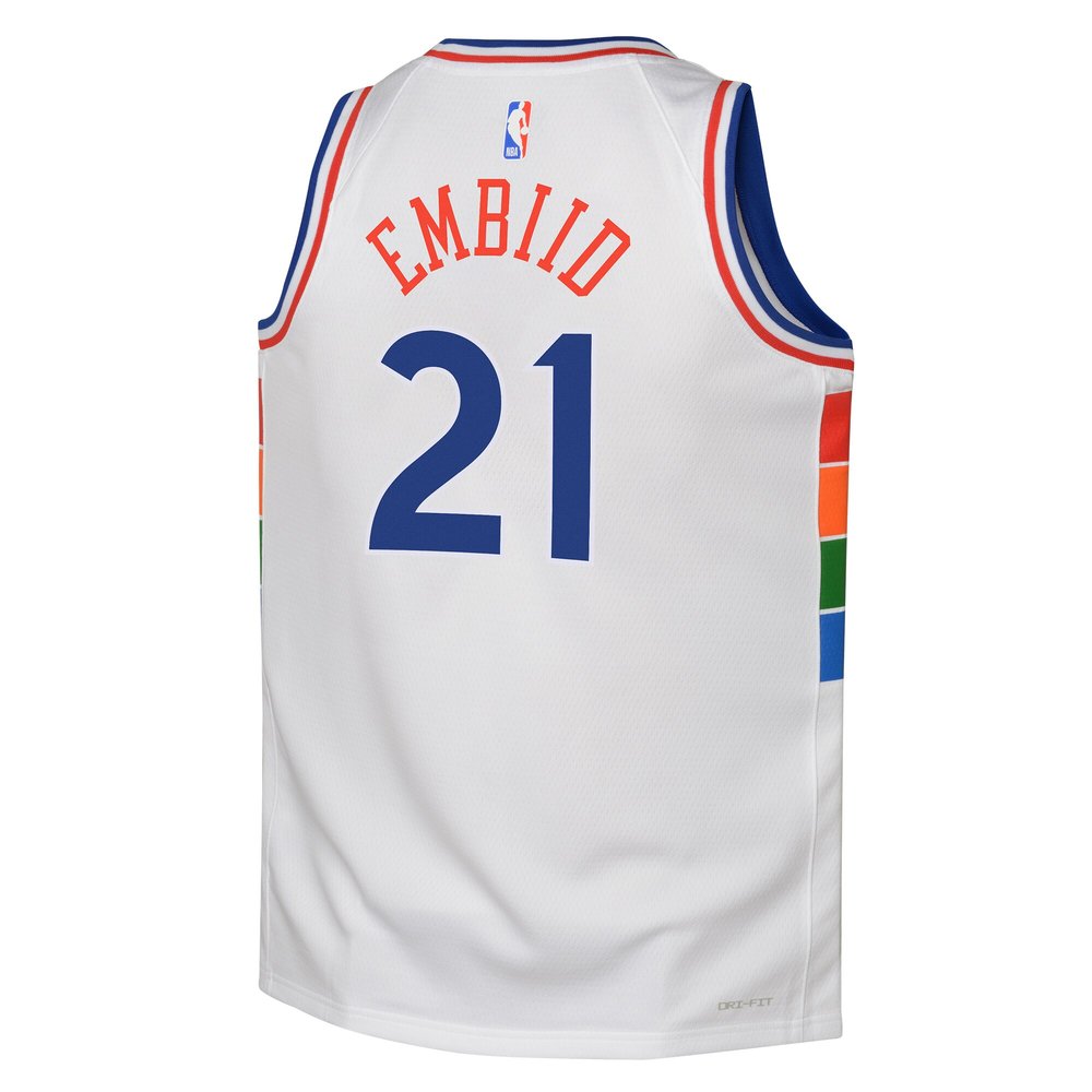 Youth Philadelphia 76ers Joel Embiid White 2024/25 Swingman Player Jersey - City Edition Youth Philadelphia 76ers Joel Embiid White 2024/25 Swingman Player Jersey - City Edition