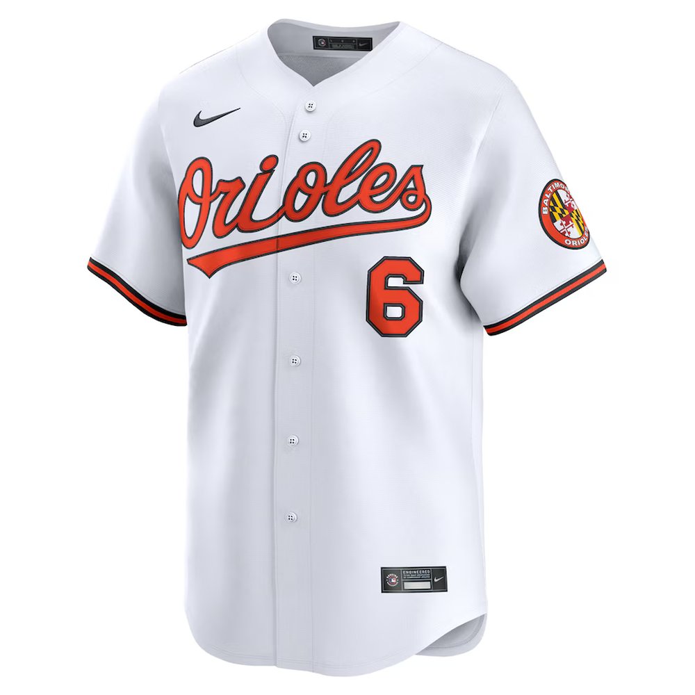 Men's Baltimore Orioles #6 Ryan Mountcastle White Alternate Limited Player Jersey Men's Baltimore Orioles #6 Ryan Mountcastle White Alternate Limited Player Jersey