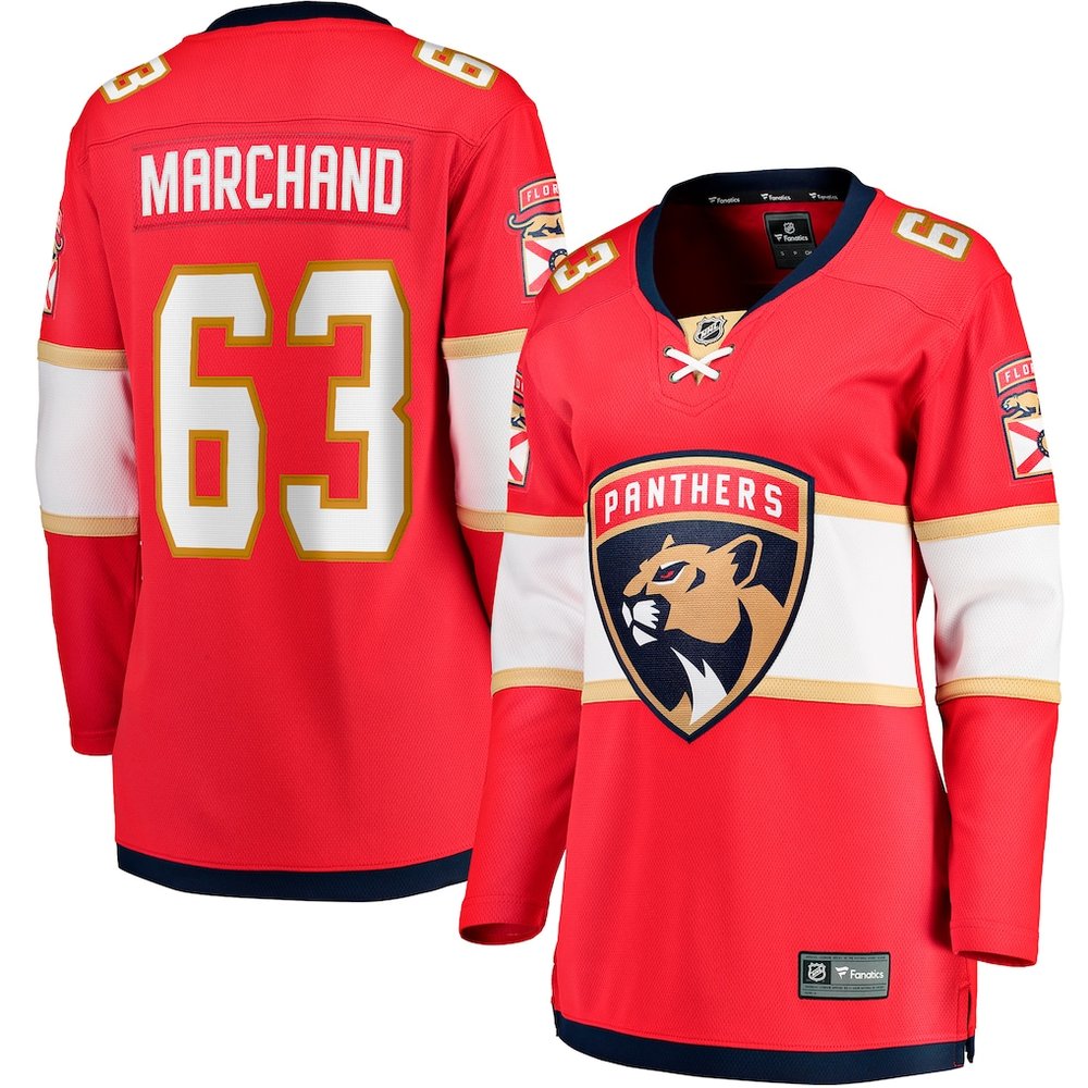 Women's Florida Panthers #63 Brad Marchand Red Home Player Jersey Women's Florida Panthers #63 Brad Marchand Red Home Player Jersey