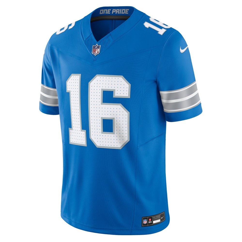 Men's Detroit Lions #16 Jared Goff Blue Vapor F.U.S.E. Limited Jersey Men's Detroit Lions #16 Jared Goff Blue Vapor F.U.S.E. Limited Jersey