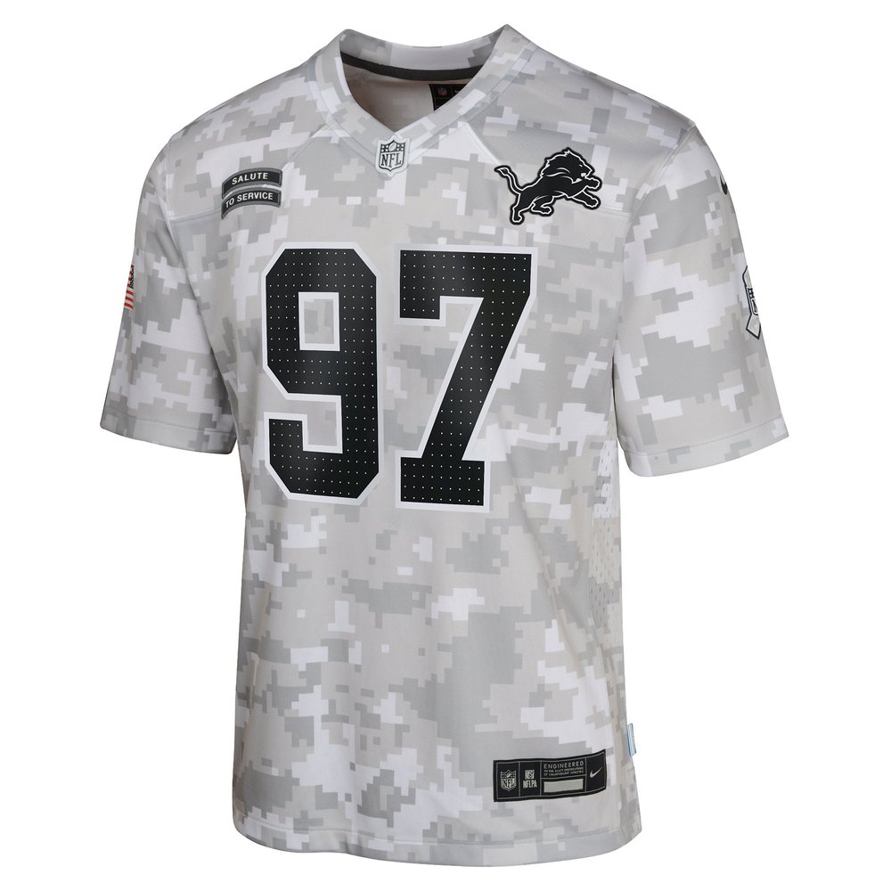 Youth Detroit Lions #97 Aidan Hutchinson Arctic Camo 2024 Salute to Service Game Jersey Youth Detroit Lions #97 Aidan Hutchinson Arctic Camo 2024 Salute to Service Game Jersey