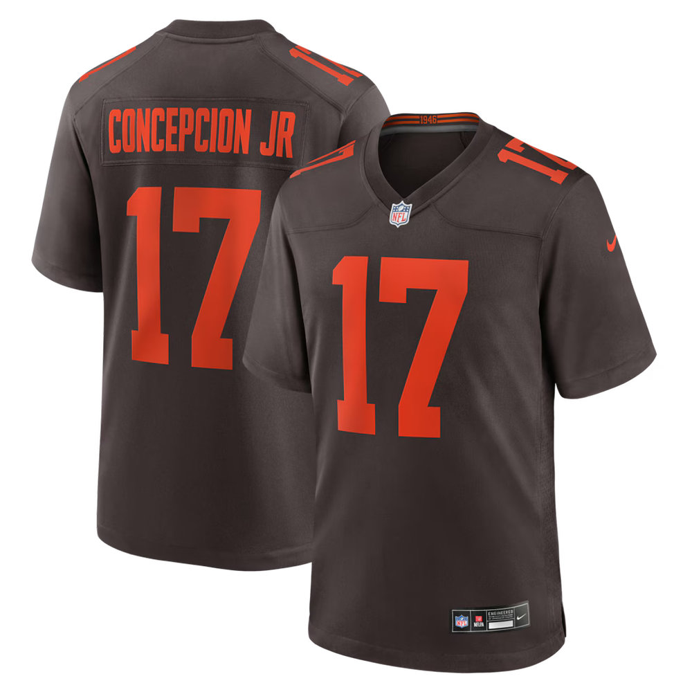 Youth Cleveland Browns #17 KC Concepcion Brown 2026 NFL Draft Game Jersey