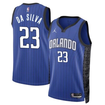 Men's Orlando Magic #23 Tristan Da Silva Blue 2024 Draft Statement Edition Stitched Basketball Jersey Men's Orlando Magic #23 Tristan Da Silva Blue 2024 Draft Statement Edition Stitched Basketball Jersey