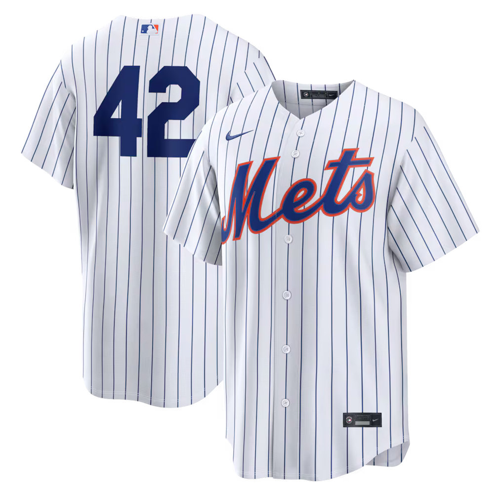 Youth New York Mets #42 Jackie Robinson Nike White Home 2026 Jackie Robinson Day Replica Jersey