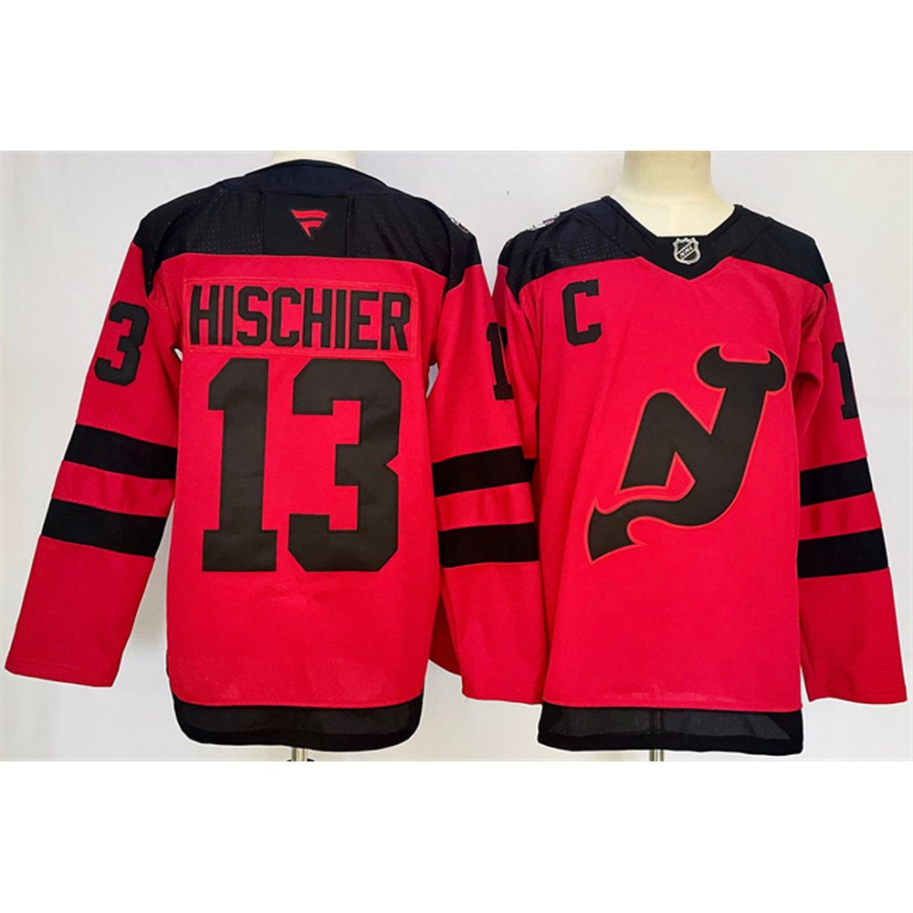 Youth New Jersey Devils #13 Nico Hischier Red 2024-25 With C Patch Stitched Hockey Jersey Youth New Jersey Devils #13 Nico Hischier Red 2024-25 With C Patch Stitched Hockey Jersey