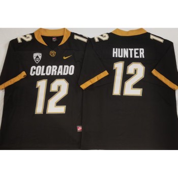 Men's Colorado Buffaloes Black #12 Hunter Stitched Jersey Men's Colorado Buffaloes Black #12 Hunter Stitched Jersey