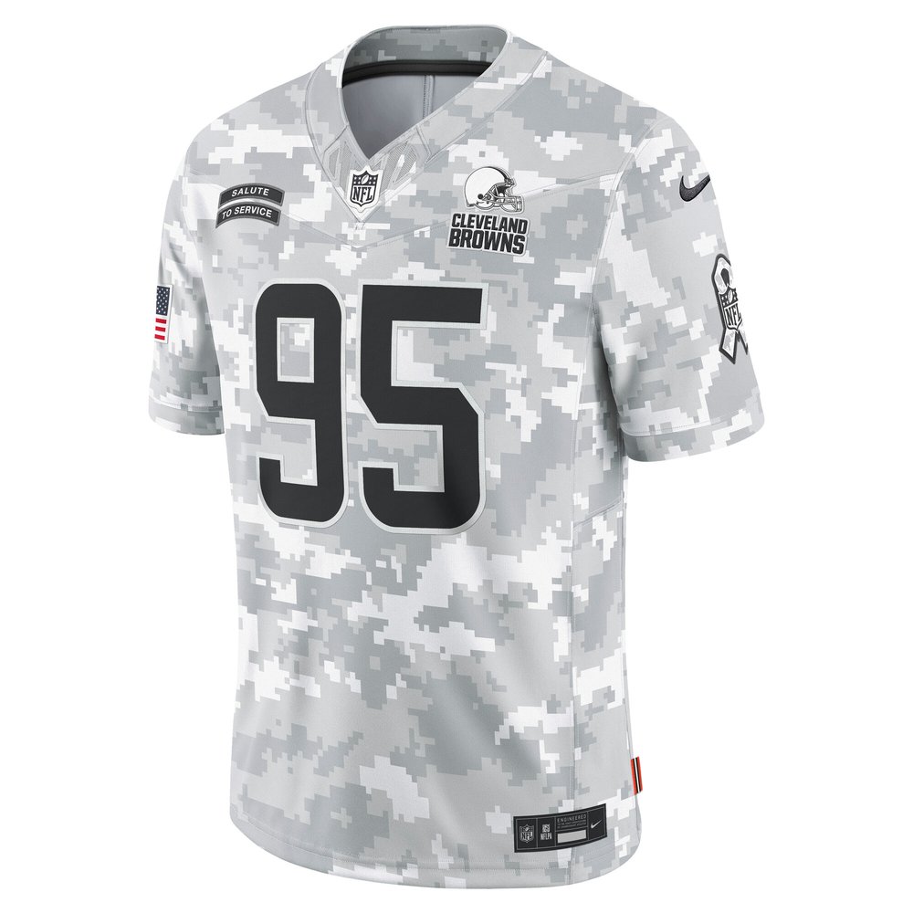 Men's Cleveland Browns Myles Garrett Arctic Camo 2024 Salute to Service Limited Jersey Men's Cleveland Browns Myles Garrett Arctic Camo 2024 Salute to Service Limited Jersey