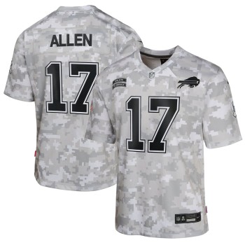 Youth Buffalo Bills Josh Allen Arctic Camo 2024 Salute to Service Game Jersey Youth Buffalo Bills Josh Allen Arctic Camo 2024 Salute to Service Game Jersey