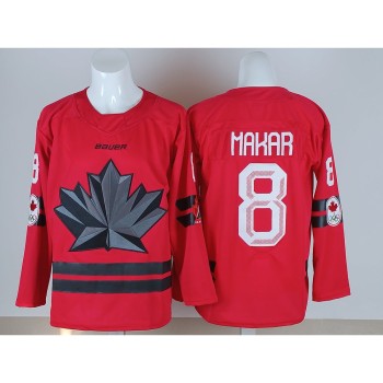 Youth Canada Hockey #8 Cale Makar Red 2026 Away Replica Jersey