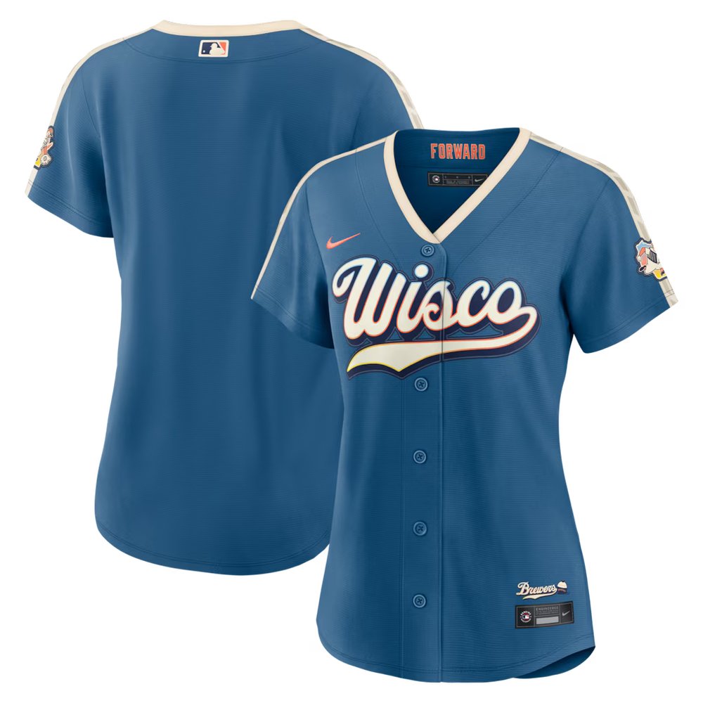 Women's Milwaukee Brewers Nike Mineral Blue 2026 City Connect Stadium Jersey