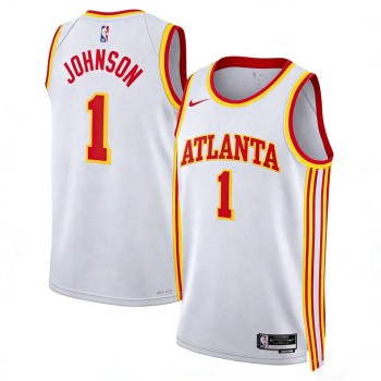 Men's Atlanta Hawks #1 Jalen Johnson White Swingman Association Edition Jersey