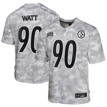 Youth Pittsburgh Steelers T.J. Watt Arctic Camo 2024 Salute to Service Game Jersey Youth Pittsburgh Steelers T.J. Watt Arctic Camo 2024 Salute to Service Game Jersey