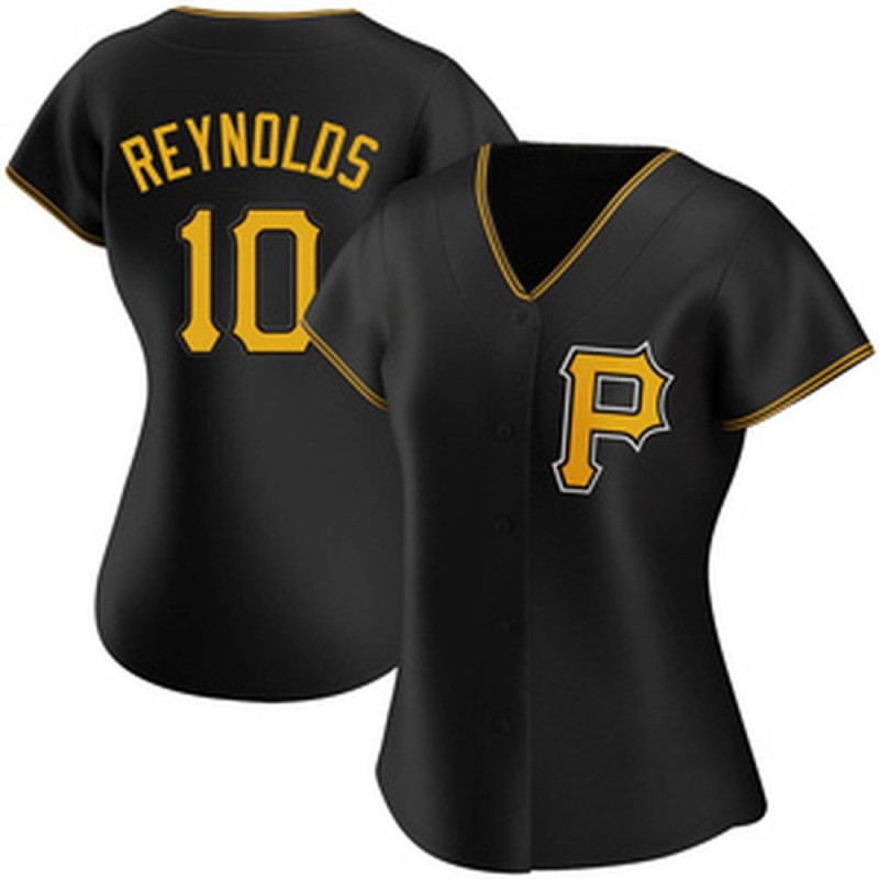 Women's Pittsburgh Pirates #10 Bryan Reynolds Black Cool Base Stitched Baseball Jersey Women's Pittsburgh Pirates #10 Bryan Reynolds Black Cool Base Stitched Baseball Jersey