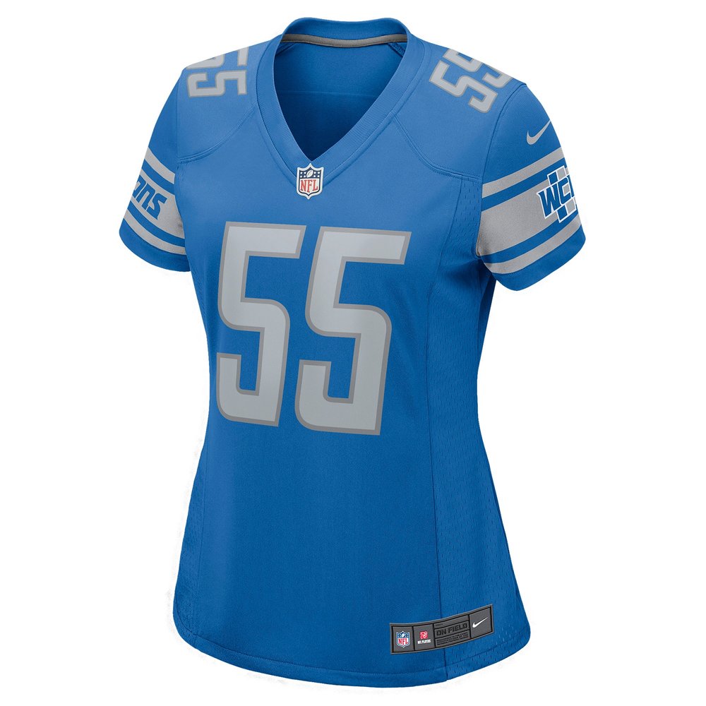 Women's Detroit Lions Derrick Barnes Blue Game Player Jersey Women's Detroit Lions Derrick Barnes Blue Game Player Jersey