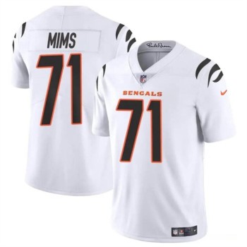 Men's Cincinnati Bengals #71 Amarius Mims White 2024 Draft Vapor Untouchable Limited Stitched Jersey Men's Cincinnati Bengals #71 Amarius Mims White 2024 Draft Vapor Untouchable Limited Stitched Jersey
