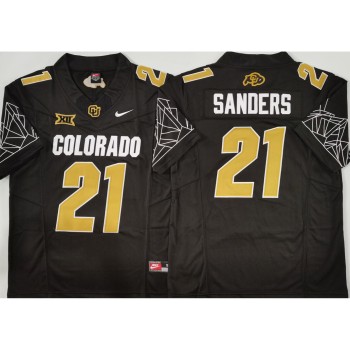 Men's Colorado Buffaloes Black #21 Sanders Stitched Jersey Men's Colorado Buffaloes Black #21 Sanders Stitched Jersey