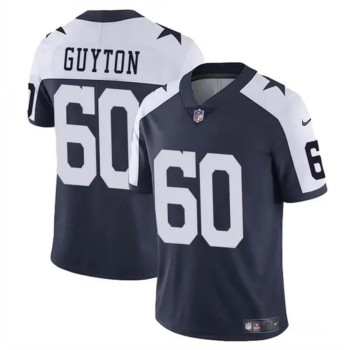 Men's Dallas Cowboys #60 Tyler Guyton Navy/White 2024 Draft Vapor Untouchable Thanksgiving Limited Stitched Football Jersey Men's Dallas Cowboys #60 Tyler Guyton Navy/White 2024 Draft Vapor Untouchable Thanksgiving Limited Stitched Football Jersey