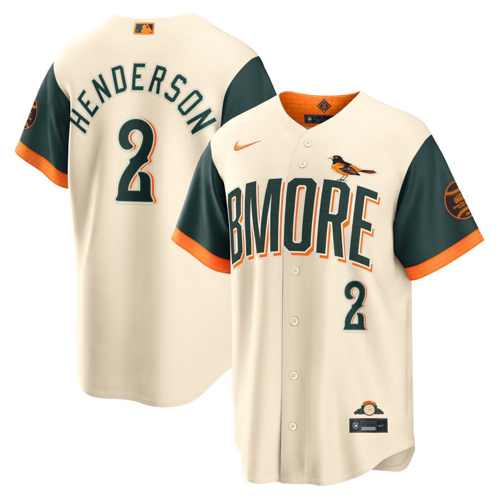 Youth Baltimore Orioles #2 Gunnar Henderson Nike Natural 2026 City Connect Stadium Jersey