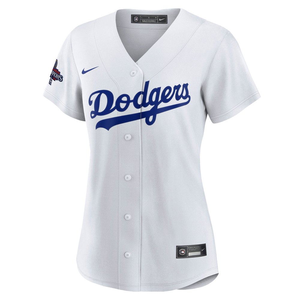 Women's Los Angeles Dodgers #18 Yoshinobu Yamamoto White 2024 World Series Champions Home Japanese Characters Replica Player Jersey Women's Los Angeles Dodgers #18 Yoshinobu Yamamoto White 2024 World Series Champions Home Japanese Characters Replica Player Jersey