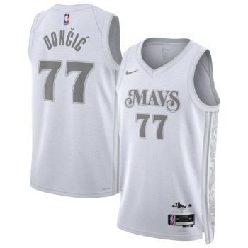 Youth Dallas Mavericks #77 Luka Doncic White 2024/25 Swingman Player City Edition Jersey Youth Dallas Mavericks #77 Luka Doncic White 2024/25 Swingman Player City Edition Jersey