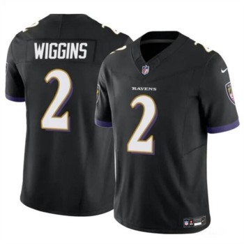 Men's Baltimore Ravens #2 Nate Wiggins Black 2024 Draft F.U.S.E Vapor Limited Football Jersey Men's Baltimore Ravens #2 Nate Wiggins Black 2024 Draft F.U.S.E Vapor Limited Football Jersey