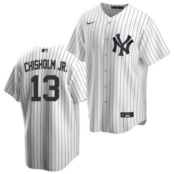 Men's New York Yankees #13 Jazz Chisholm Jr. White Cool Base Stitched Baseball Jersey Men's New York Yankees #13 Jazz Chisholm Jr. White Cool Base Stitched Baseball Jersey