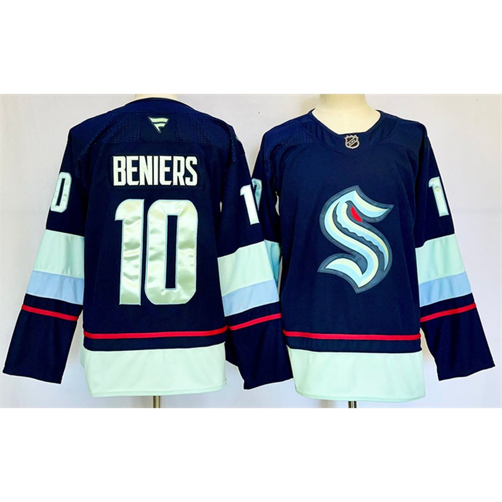 Youth Seattle Kraken #10 Matty Beniers Navy 2024-25 Home Stitched Hockey Jersey Youth Seattle Kraken #10 Matty Beniers Navy 2024-25 Home Stitched Hockey Jersey