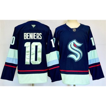 Youth Seattle Kraken #10 Matty Beniers Navy 2024-25 Home Stitched Hockey Jersey Youth Seattle Kraken #10 Matty Beniers Navy 2024-25 Home Stitched Hockey Jersey