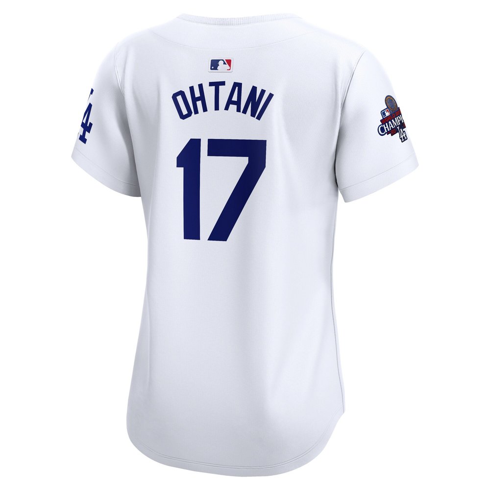 Women's Los Angeles Dodgers #17 Shohei Ohtani White 2024 World Series Champions Home Limited Player Jersey