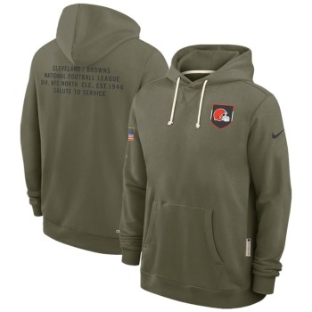 Men's Cleveland Browns Olive 2025 Salute to Service Pullover Hoodie