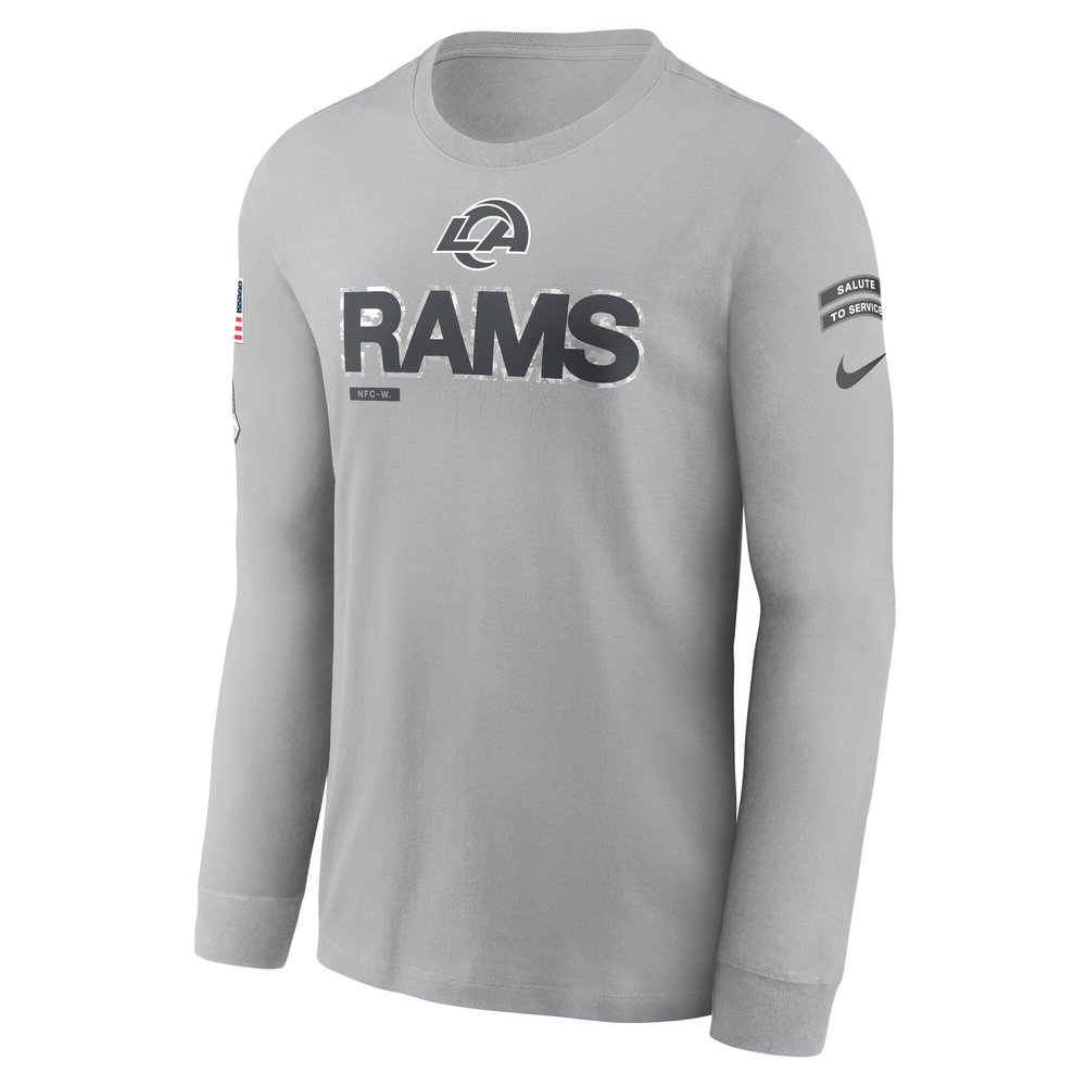 Men's Los Angeles Rams Gray 2024 Salute To Service Long Sleeve T-Shirt Men's Los Angeles Rams Gray 2024 Salute To Service Long Sleeve T-Shirt